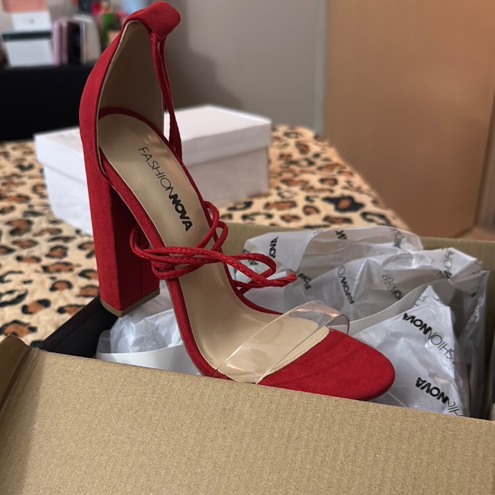 Fashion Nova Women's Red Heels